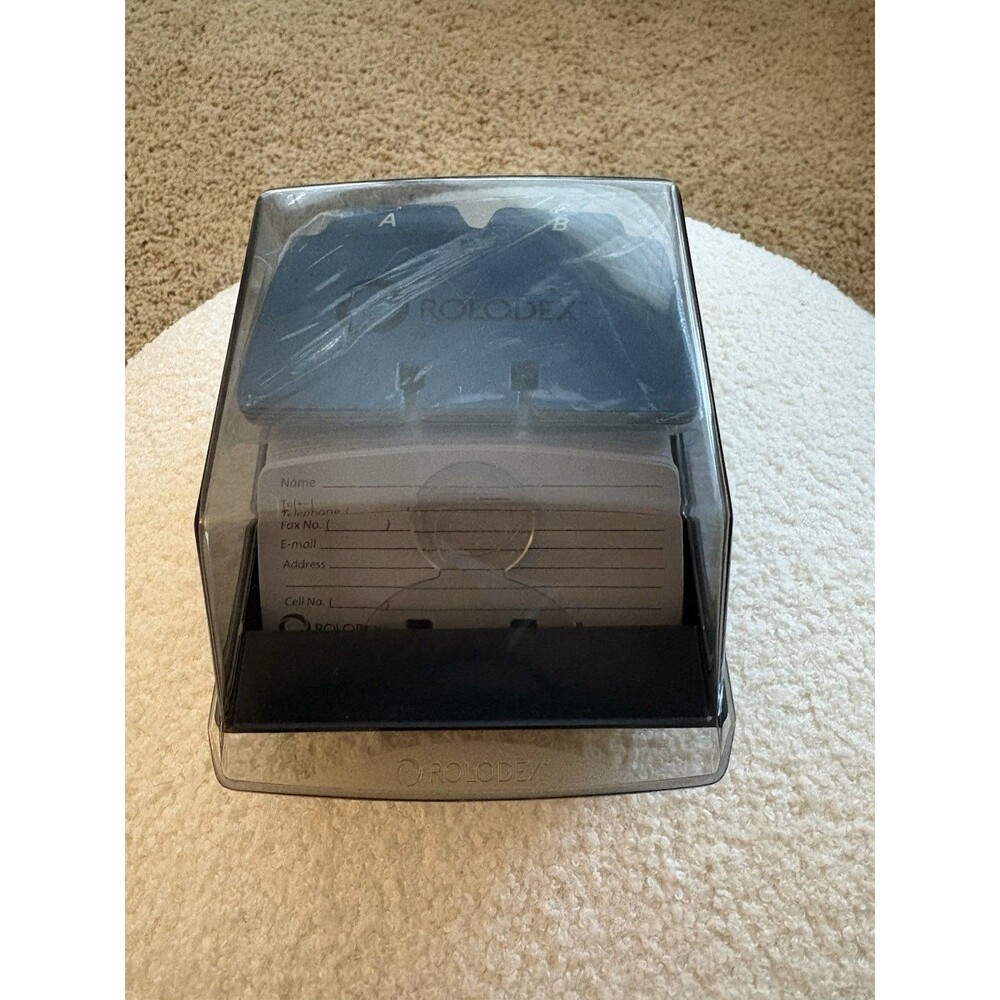 Rolodex Petite Covered Desktop Contact File Alphabet Tabs Pre-printed Index Card